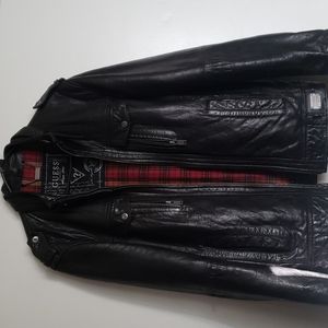 Guess Mens Moto Black Jacket Small